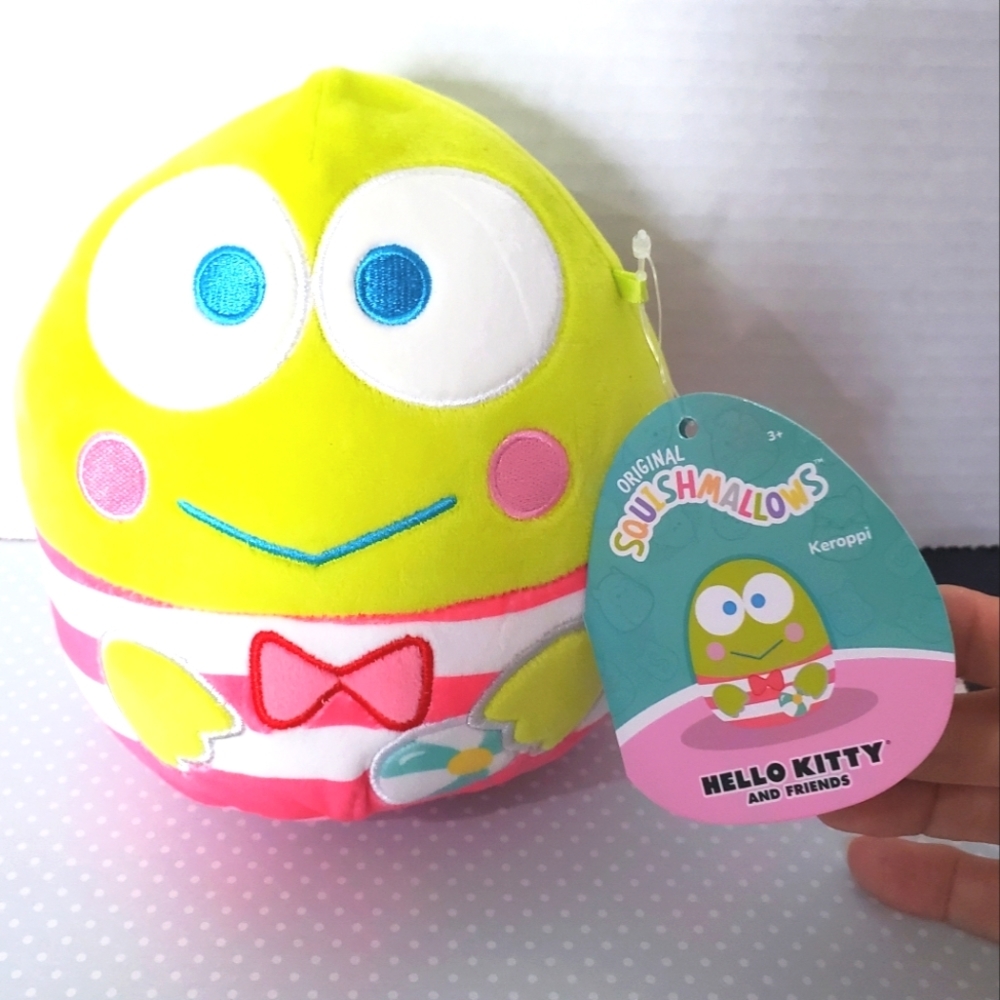 Hello Kitty 😺 and Friends Keroppi 🐸 Beachtime ⛱️ NWT Squishmallow 💙